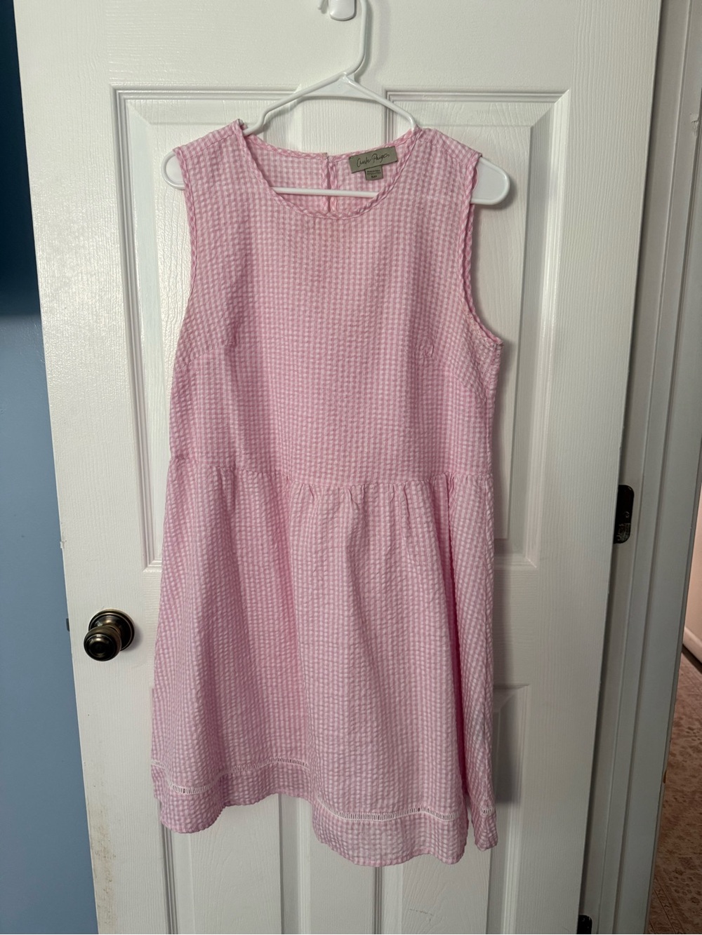 Charlie Paige Light Pink Gingham Dress Size S